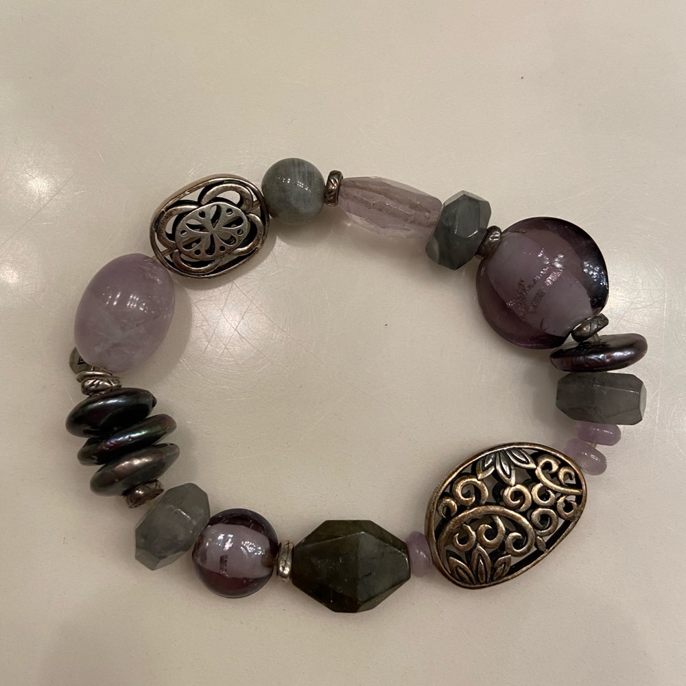 Silpada Amethyst Stone Canyon Stretch Bracelet